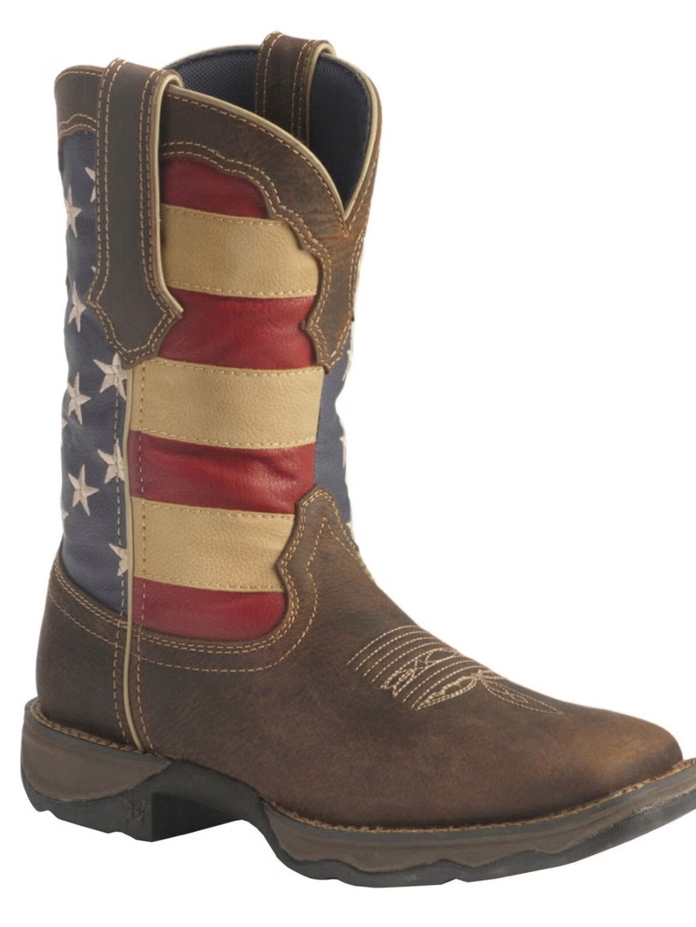 DURANGO LADY REBEL AMERICAN FLAG WESTERN PERFORMANCE BOOTS BROAD SQUARE TOE 6.5